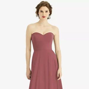 Dessy Size 8 (extra long +5 in.) English Rose Strapless Sweetheart Gown